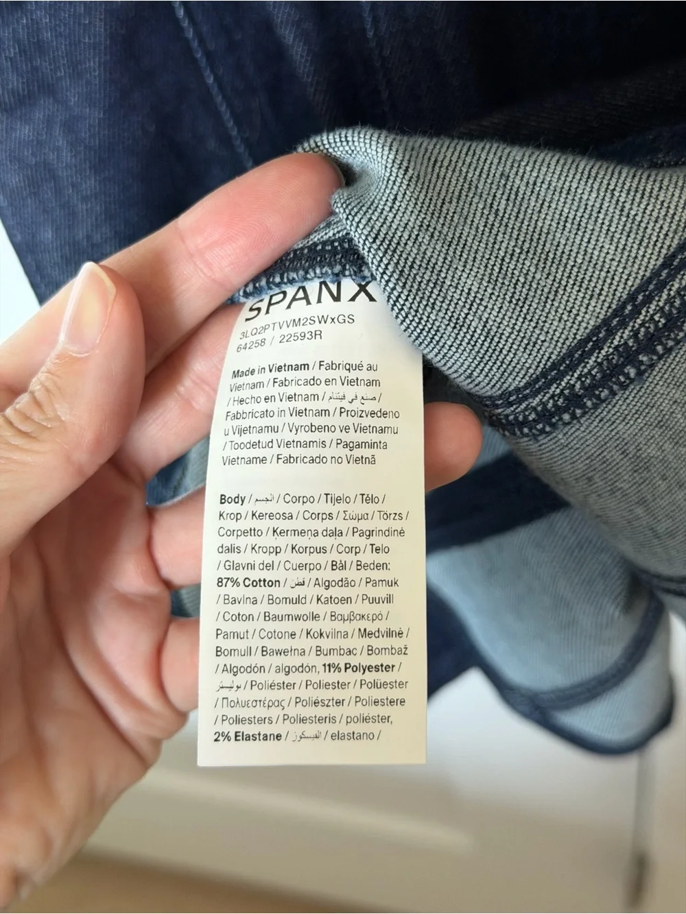 SPANX Denim Seamed Mini Dress